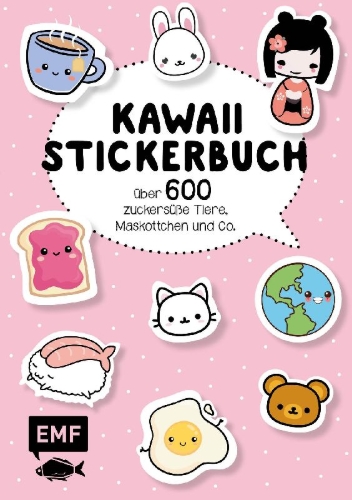 Buchcover und Innenansicht für das Buch: Kawaii Stickerbuch - Band 1