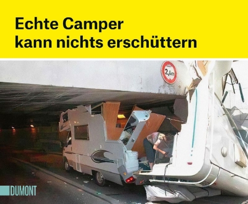 Buchcover und Innenansicht für das Buch: Echte Camper kann nichts erschüttern