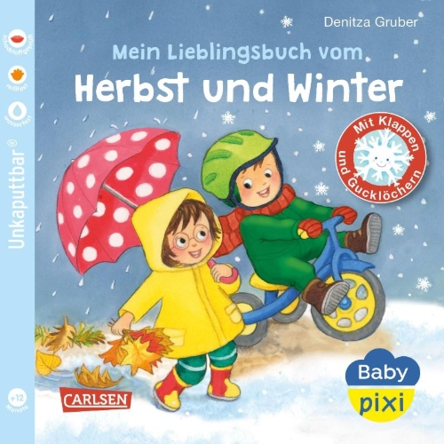 Buchcover und Innenansicht für das Buch: Baby Pixi (unkaputtbar) 152: Mein Lieblingsbuch vom Herbst und Winter