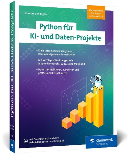 Buchcover und Innenansicht für das Buch: Python für KI- und Daten-Projekte