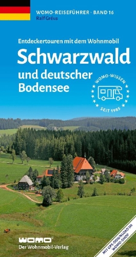 Buchcover und Innenansicht für das Buch: Entdeckertouren mit dem Wohnmobil Schwarzwald und deutscher Bodensee