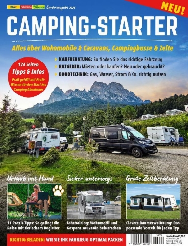 Buchcover und Innenansicht für das Buch: pro mobil Camping-Starter 01/2026 Fahrtraining, Raumerweiterung, Hund