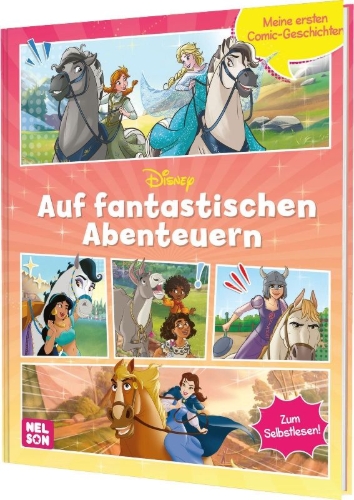 Buchcover und Innenansicht für das Buch: Disney: Meine ersten Comic-Geschichten: Auf fantastischen Abenteuern