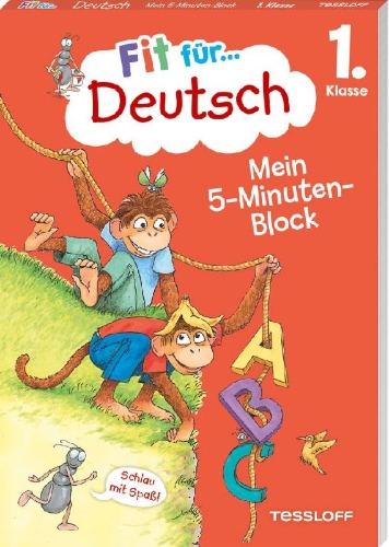 Buchcover und Innenansicht für das Buch: Fit für Deutsch 1. Klasse. Mein 5-Minuten-Block