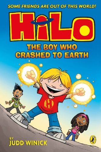 Buchcover und Innenansicht für das Buch: Hilo: The Boy Who Crashed to Earth