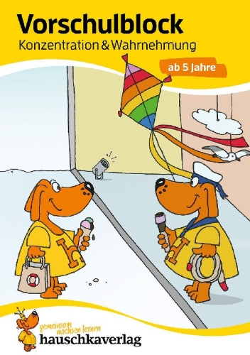 Buchcover und Innenansicht für das Buch: Vorschulblock - Konzentration und Wahrnehmung ab 5 Jahre