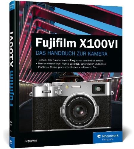 Buchcover und Innenansicht für das Buch: Fujifilm X100VI