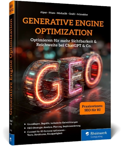 Buchcover und Innenansicht für das Buch: Generative Engine Optimization