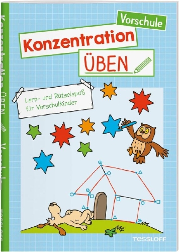 Buchcover und Innenansicht für das Buch: Konzentration üben. Vorschule