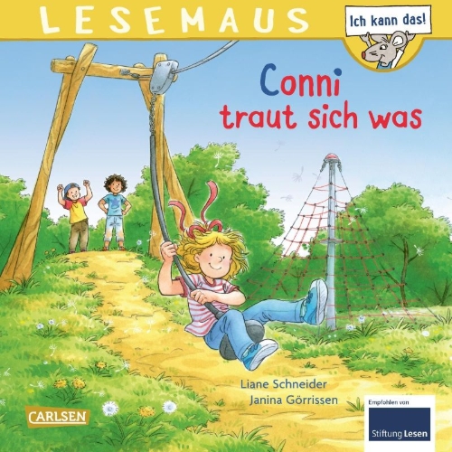 Buchcover und Innenansicht für das Buch: LESEMAUS 115: Conni traut sich was