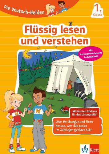 Buchcover und Innenansicht für das Buch: Die Deutsch-Helden Flüssig lesen und verstehen 1. Klasse