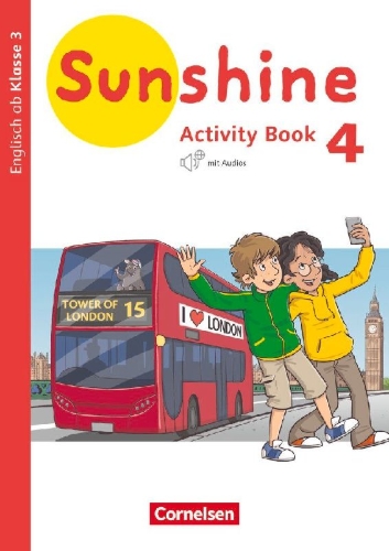 Buchcover und Innenansicht für das Buch: Sunshine 4. Schuljahr. Baden-Württemberg, Hessen, Niedersachsen - Activity Book