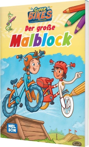 Buchcover und Innenansicht für das Buch: SUPERBIKES Der große Malblock