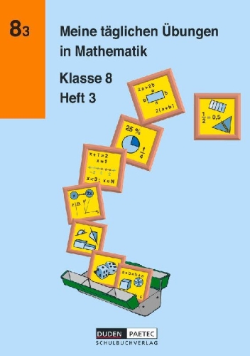 Buchcover und Innenansicht für das Buch: Meine täglichen Übungen in Mathematik Klasse 8 Heft 3