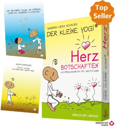 Buchcover und Innenansicht für das Buch: Der Kleine Yogi Herzbotschaften