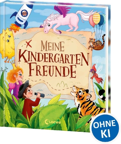 Buchcover und Innenansicht für das Buch: Meine Kindergarten-Freunde (Magische Wesen, Tiere & Co.)