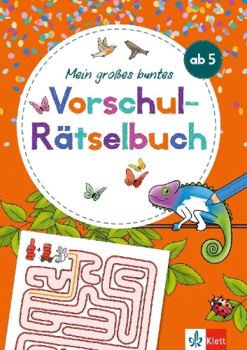 Buchcover und Innenansicht für das Buch: Klett Mein großes buntes Vorschul-Rätselbuch