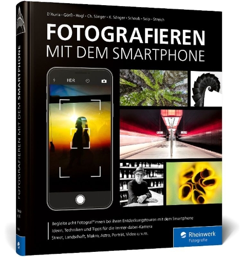 Buchcover und Innenansicht für das Buch: Fotografieren mit dem Smartphone