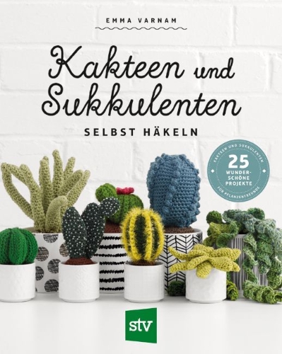 Buchcover und Innenansicht für das Buch: Kakteen und Sukkulenten selbst häkeln