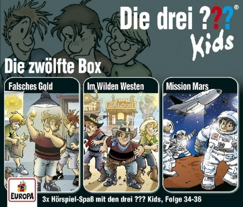 Buchcover und Innenansicht für das Buch: Die drei ??? Kids 12. 3er Box - Folgen 34-36