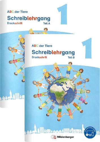 Buchcover und Innenansicht für das Buch: ABC der Tiere 1 Neubearbeitung - Schreiblehrgang Druckschrift, Teil A und B