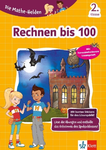 Buchcover und Innenansicht für das Buch: Die Mathe-Helden. Rechnen bis 100. 2. Klasse