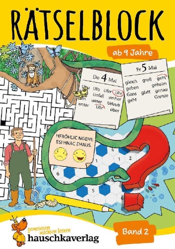 Buchcover und Innenansicht für das Buch: Rätselblock ab 9 Jahre - Band 2