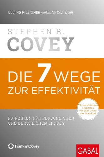 Buchcover und Innenansicht für das Buch: Die 7 Wege zur Effektivität