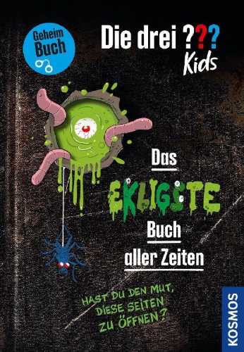 Buchcover und Innenansicht für das Buch: Die drei ??? Kids, Das ekligste Buch aller Zeiten