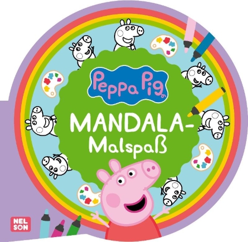 Buchcover und Innenansicht für das Buch: Peppa Wutz Ausmalbilder: MANDALA Malspaß