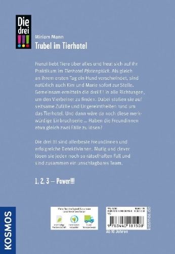 Buchcover und Innenansicht für das Buch: Die drei !!!, 119, Trubel im Tierhotel
