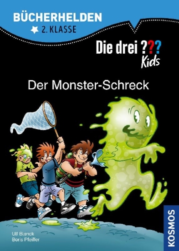 Buchcover und Innenansicht für das Buch: Die drei ??? Kids, Bücherhelden 2. Klasse, Der Monster-Schreck