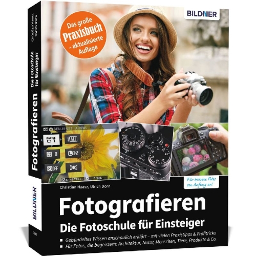 Buchcover und Innenansicht für das Buch: Fotografieren - Die große Fotoschule für Einsteiger