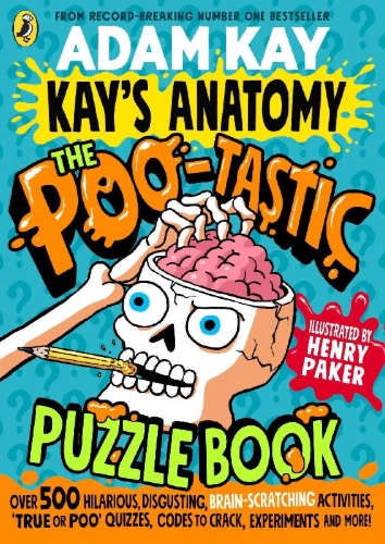 Buchcover und Innenansicht für das Buch: Kay's Anatomy: The Poo-tastic Puzzle Book