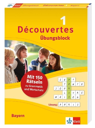Buchcover und Innenansicht für das Buch: Découvertes 1 Bayern (ab 2017) - Übungsblock zum Schulbuch