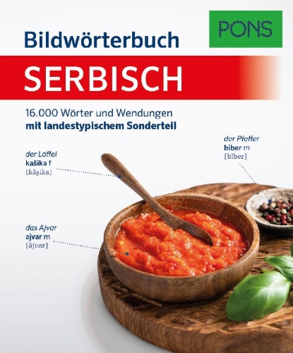 Buchcover und Innenansicht für das Buch: PONS Bildwörterbuch Serbisch