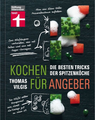 Buchcover und Innenansicht für das Buch: Kochen für Angeber