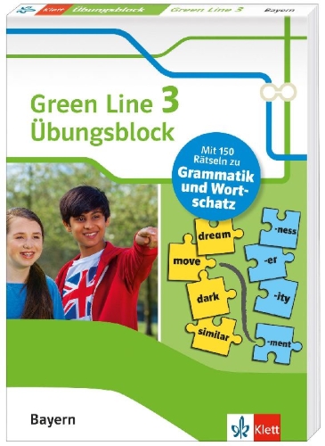 Buchcover und Innenansicht für das Buch: Green Line 3 Bayern Klasse 7 - Übungsblock zum Schulbuch