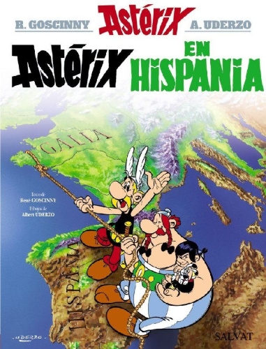 Buchcover und Innenansicht für das Buch: Asterix Spanische Ausgabe 14. Astérix en Hispania
