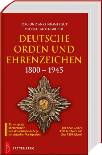 Buchcover und Innenansicht für das Buch: Deutsche Orden und Ehrenzeichen 1800 - 1945