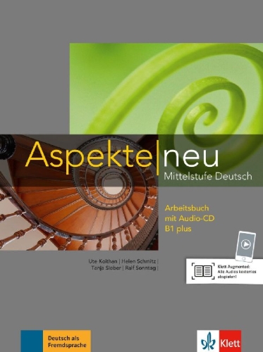 Buchcover und Innenansicht für das Buch: Aspekte neu B1 plus. Arbeitsbuch mit Audio-CD