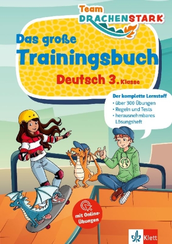 Buchcover und Innenansicht für das Buch: Team Drachenstark: Das großes Trainingsbuch Deutsch 3. Klasse