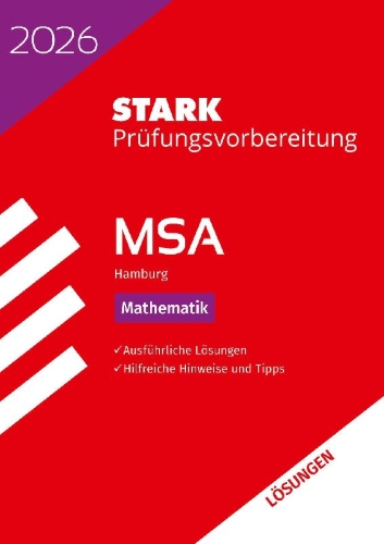 Buchcover und Innenansicht für das Buch: STARK Lösungen zu Mathematik - MSA 2026 Hamburg - Prüfungsvorbereitung
