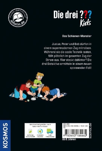 Buchcover und Innenansicht für das Buch: Die drei ??? Kids Das Schienen-Monster