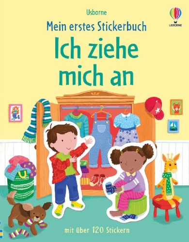 Buchcover und Innenansicht für das Buch: Mein erstes Stickerbuch: Ich ziehe mich an