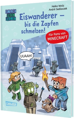 Buchcover und Innenansicht für das Buch: Minecraft 10: Eiswanderer - bis die Zapfen schmelzen!