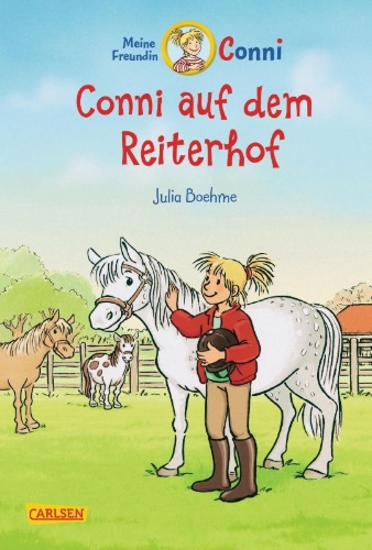 Buchcover und Innenansicht für das Buch: Conni auf dem Reiterhof (farbig illustriert)