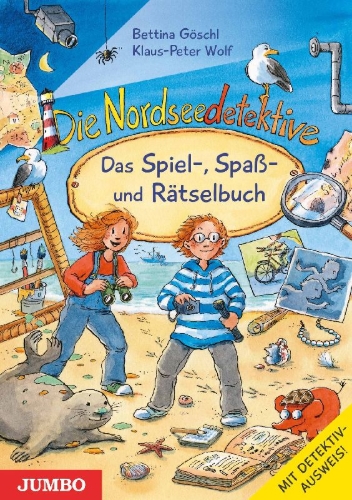 Buchcover und Innenansicht für das Buch: Die Nordseedetektive. Das Spiel-, Spaß- und Rätselbuch