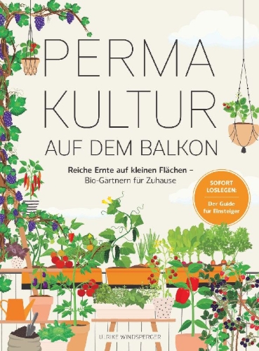 Buchcover und Innenansicht für das Buch: Permakultur auf dem Balkon