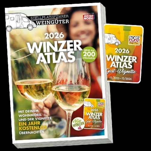 Buchcover und Innenansicht für das Buch: WINZERATLAS 2026
